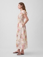 Floral Voile Smocked Maxi Dress
