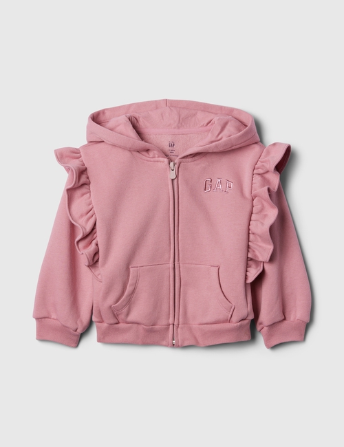 babyGap Vintage Soft Logo Ruffle Zip Hoodie