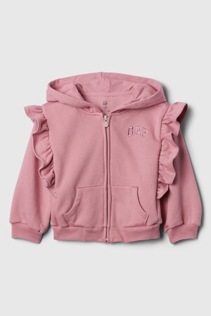 babyGap Vintage Soft Logo Ruffle Zip Hoodie