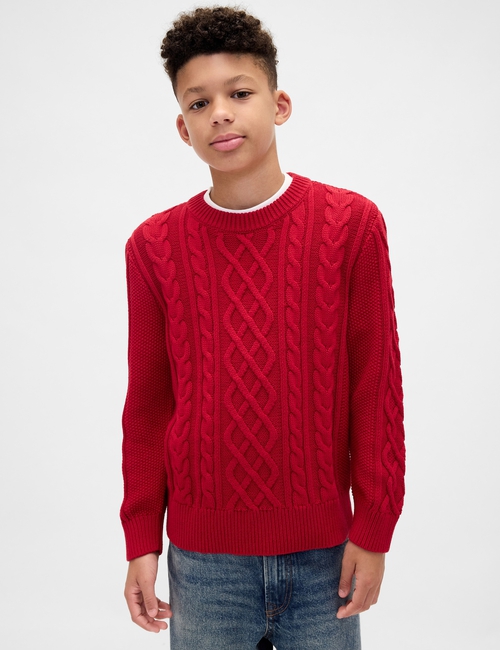 Kids Cable-Knit Crewneck Sweater