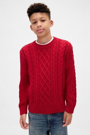 Kids Cable-Knit Crewneck Sweater