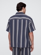 Boxy Texture-Stripe Vacay Shirt