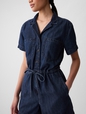SS UTILITY ROMPER - MED JAFFREY DENIM