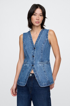 Longline Denim Vest
