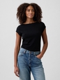 Stretch Jersey Boatneck T-Shirt