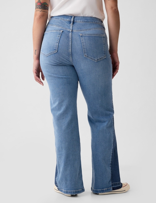 High Rise Patched '70s Flare Jeans