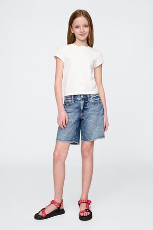 Kids Low Rise Stride Denim Bermuda Shorts