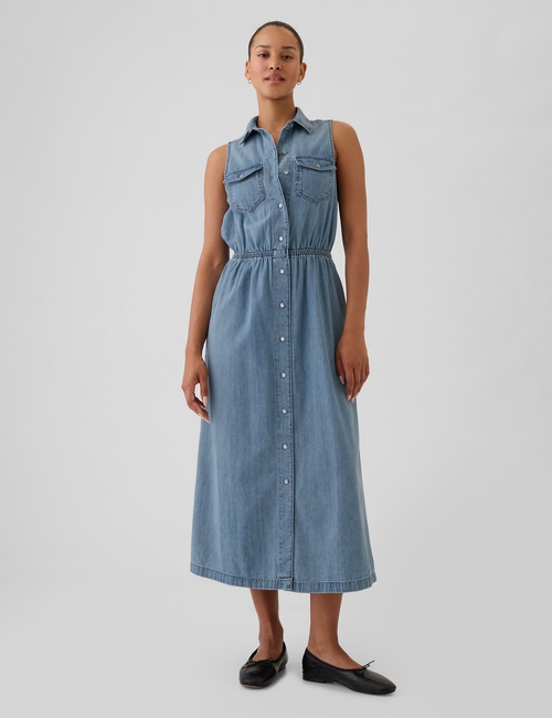 GapHeritage Western Denim Midi Dress