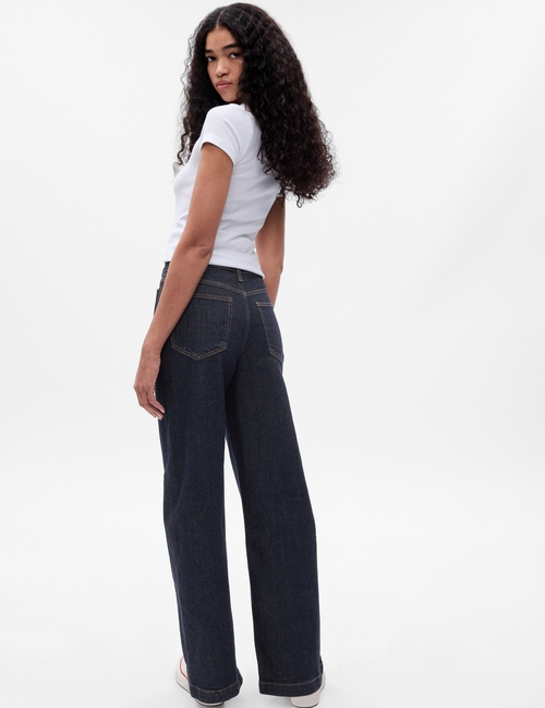 High Rise Stride Wide-Leg Jeans