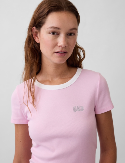 V-JPN IE SS LOGO RINGER RIB TEE