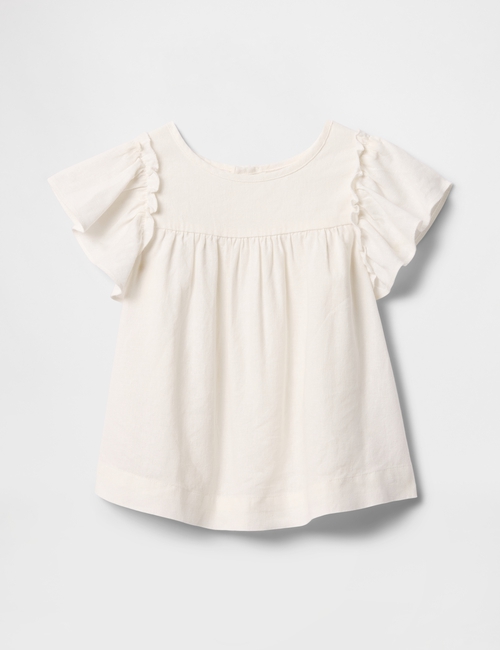 babyGap Linen-Blend Flutter Sleeve Top
