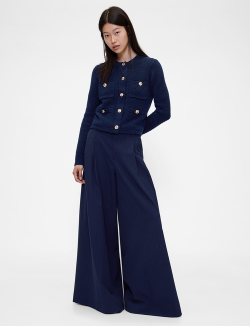 GAP STUDIO TROPICAL WOOL PINSTRIPE TAILORED PANT