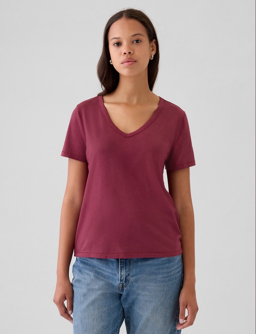 Organic Cotton Vintage V-Neck T-Shirt