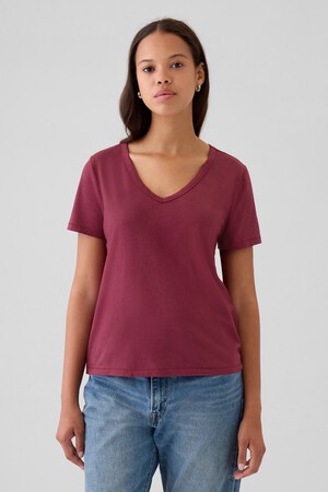 Organic Cotton Vintage V-Neck T-Shirt