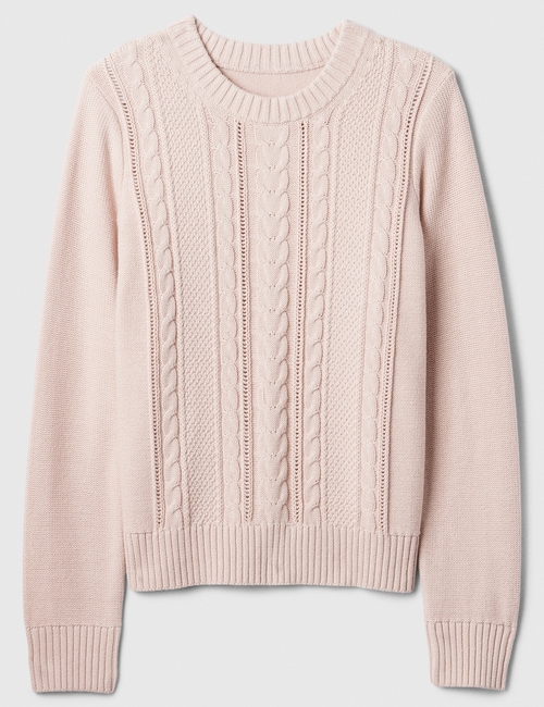 Cable-Knit Crewneck Sweater