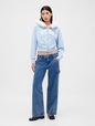 GAP X SL CROP STAR LOGO FZ HOODIE W FUR LINING