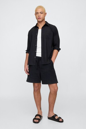 7" Linen-Blend Easy Shorts