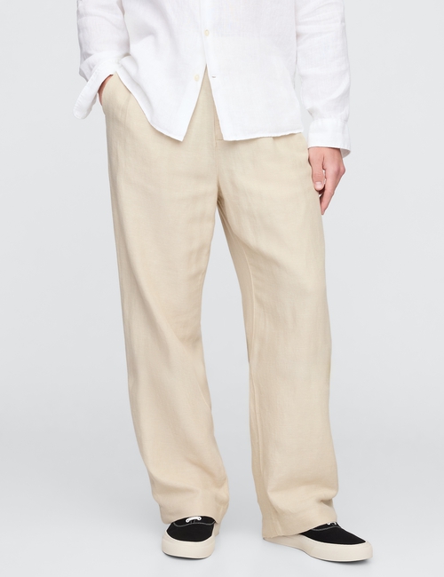 Linen-Cotton '90s Loose Pleated Khakis