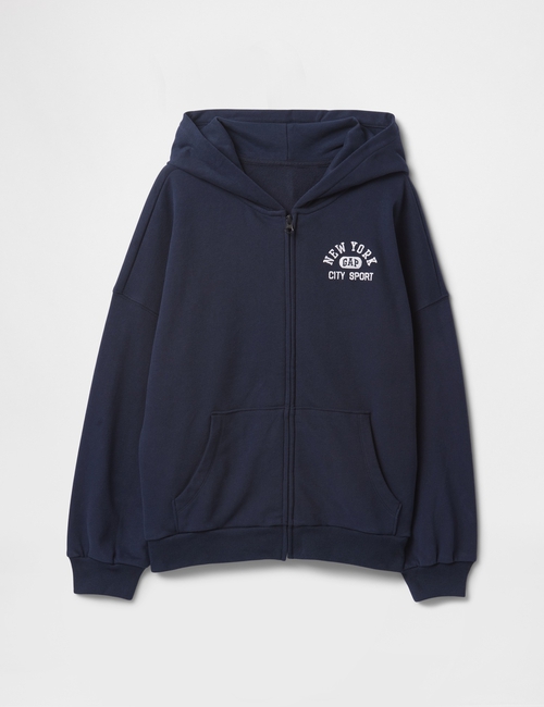 Kids Vintage Soft Full-Zip Sport Logo Hoodie