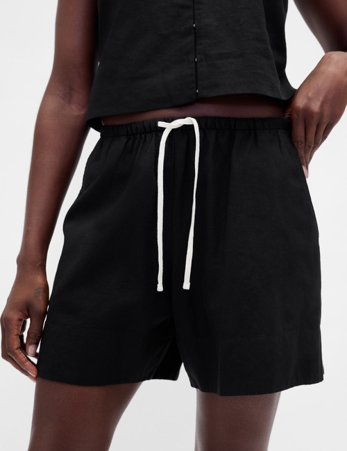 Linen-Blend Easy Shorts