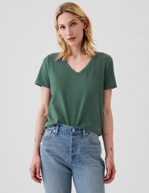 Organic Cotton Vintage V-Neck T-Shirt