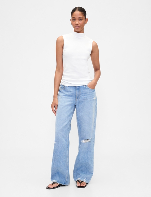 Modern Ribbed Mockneck Tank Top