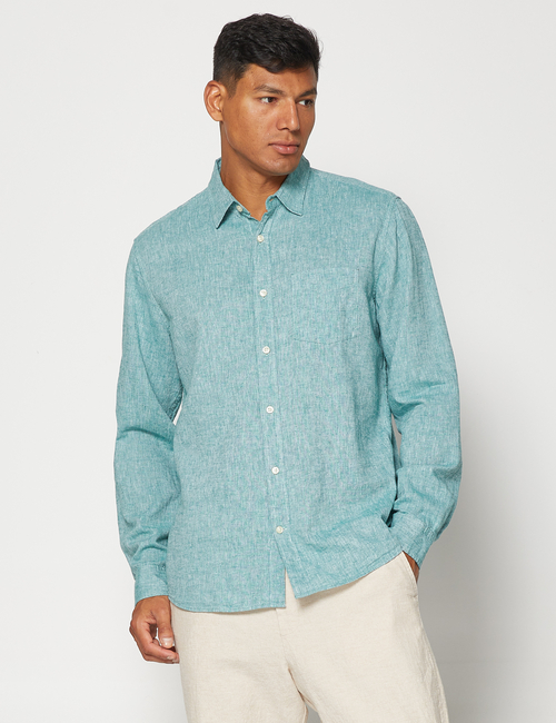 Linen-Blend Shirt in Standard Fit