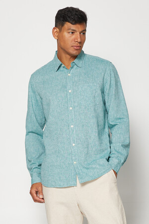 Linen-Blend Shirt in Standard Fit