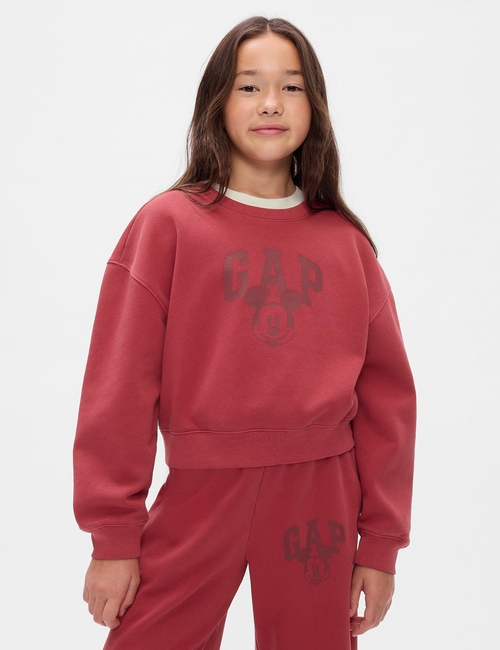 Gap × Disney Kids Vintage Soft Mickey Mouse Logo Cropped Sweatshirt