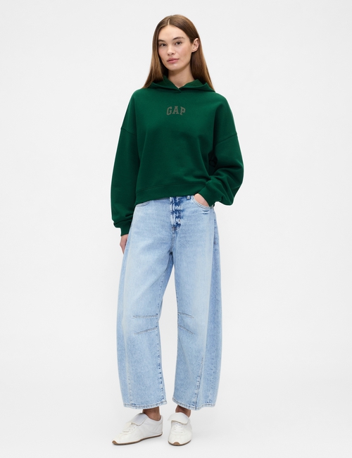 Relaxed Gap Mini-Logo Cropped Hoodie