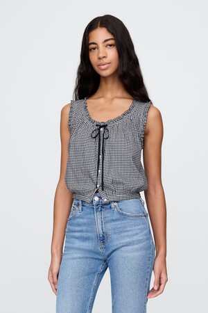 Gap × DÔEN Gingham Cropped Tank Top