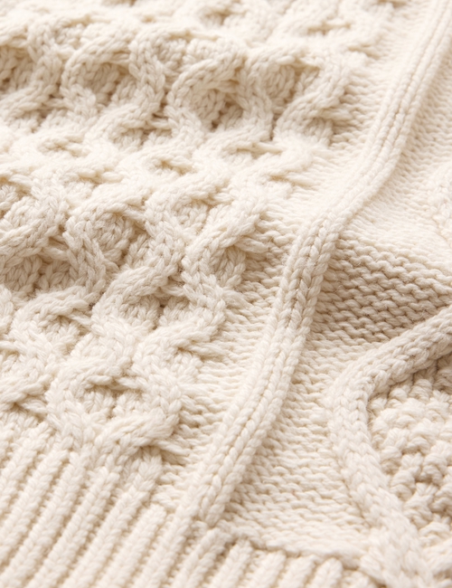 Oversized Mixed Cable-Knit Sweater