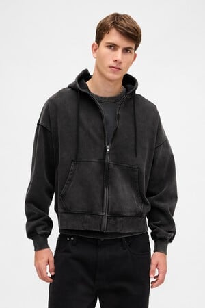Heavyweight Oversized Crop Zip Hoodie
