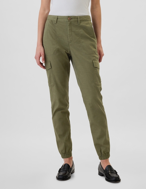 Girlfriend Khaki Cargo Joggers