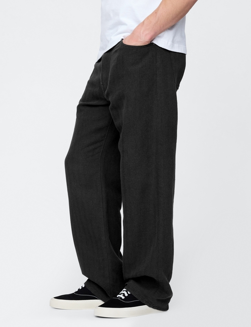 Linen-Cotton '90s Loose Herringbone Pants