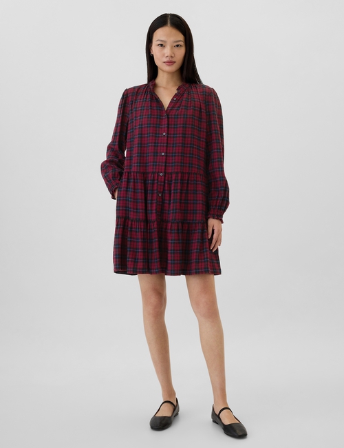 Plaid Flannel Shirtdress