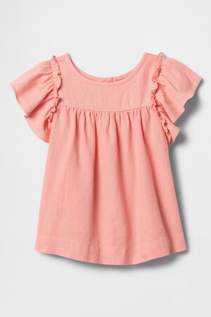 babyGap Linen-Blend Flutter Sleeve Top