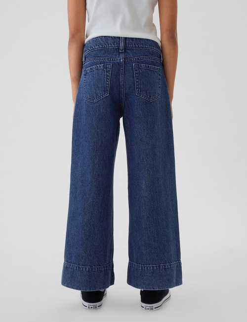 Kids High Rise Stride Wide-Leg Ankle Jeans