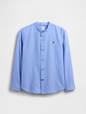 FRCH LS LINEN BAND COLLAR SHIRT