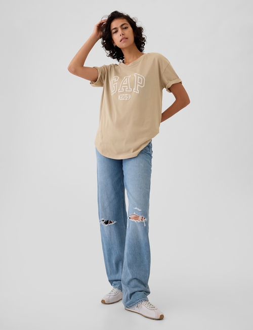 Organic Cotton Oversized Boyfriend Logo T-Shirt