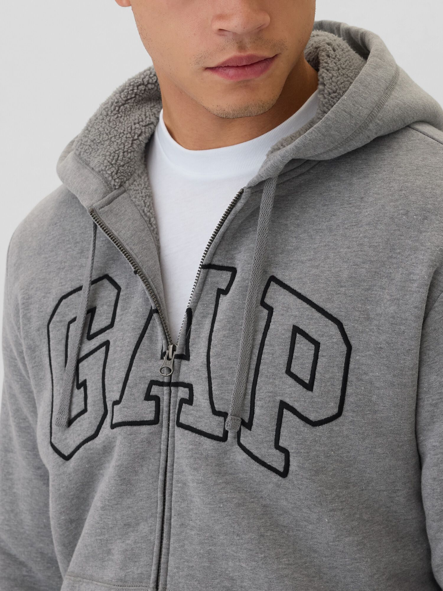 Gap sherpa hoodie mens top