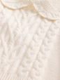 CASHSOFT COLLAR CABLE SWEATER