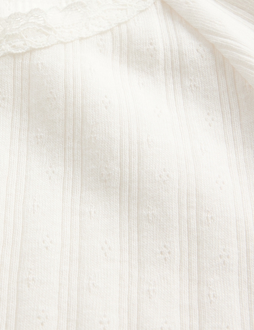 Kids Lace-Trim Pointelle T-Shirt