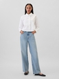 Classic Cropped Poplin Ruffle Shirt