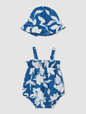 Baby Floral Patterned Hat Outfit Set