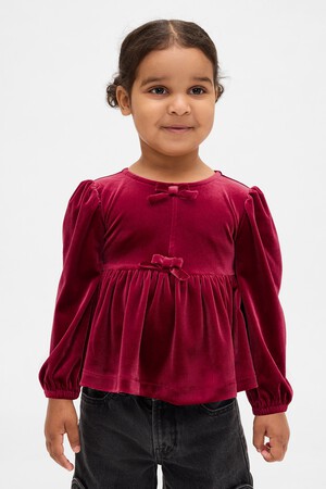 Baby & Toddler Velour Bow Top