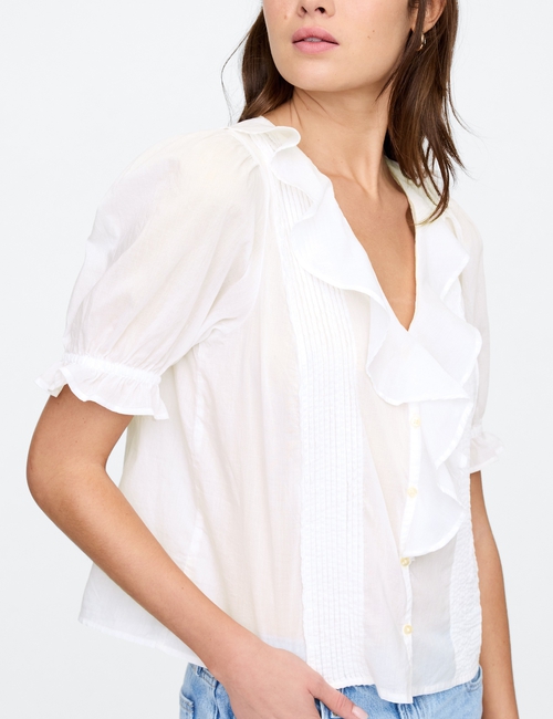 Relaxed Voile Ruffle Top