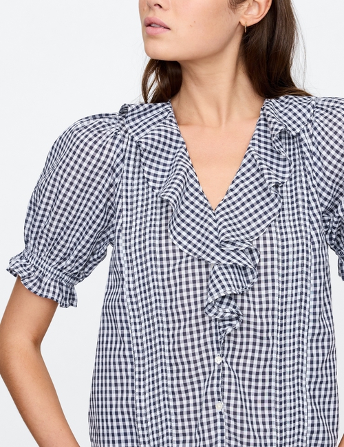 Relaxed Voile Ruffle Top