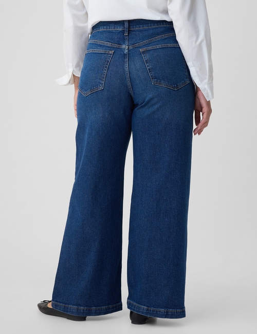 High Rise Stride Wide-Leg Jeans