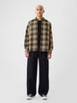Waffle-Knit Flannel Shirt